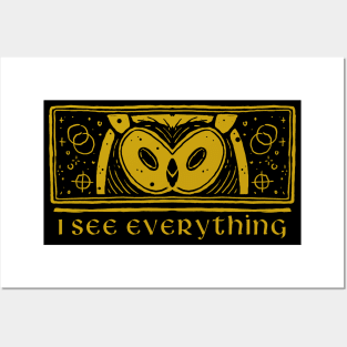 The Cosmic Owl I See EveryThing Posters and Art